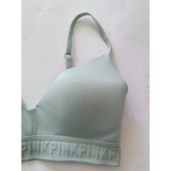 PINK by Victoria's Secret Wireless Bra Size 32D Wireless Soft Sage Love Pink - Picture 5 of 7